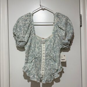Free People oh baby lace corset like Blouse